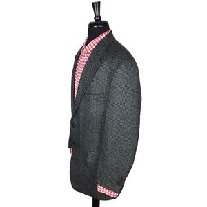 Jos. A. Bank Mens Multicolor Tweed Glen Plaid Sport Coat Blazer Jacket Size 44T